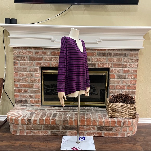 Splendid purple and green striped long sleeved top / S / Excellent condition - Picture 7 of 13